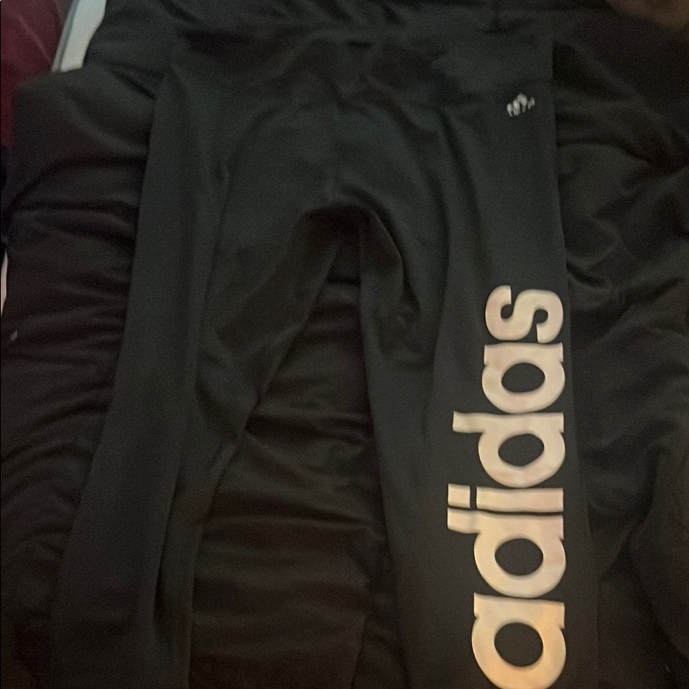 Adidas Black Leggings Athletic Stretchy Bottoms
